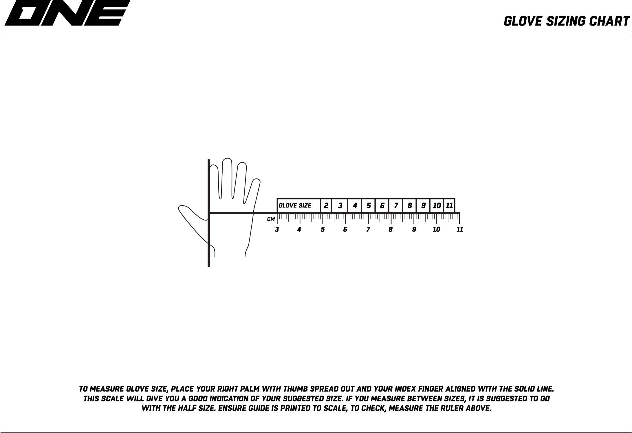 OneGlove Size Guide